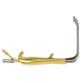 PADGETT TBTS-Style Fiber Optic Retractor, Suction Port Without Teeth, Length= 9" (229 mm), Blade= 190 x 30 mm (LxW). MPN: PM-904FO