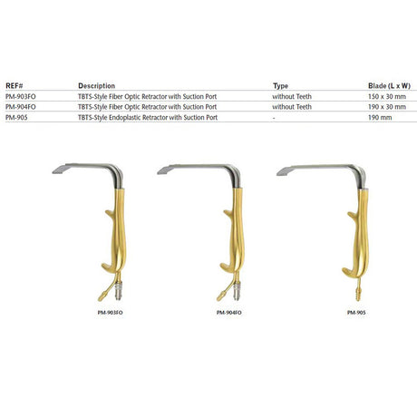 PADGETT TBTS-Style Endoplastic Retractor with Suction Port Without Teeth, Length= 9" (229 mm), Blade= 190 mm. MPN: PM-905 - Image 4