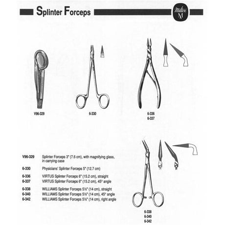 MILTEX VANTAGE Splinter Forceps, 3" (7.6 cm) with magnifier, in black plastic case. MPN: V96-329 - Image 2