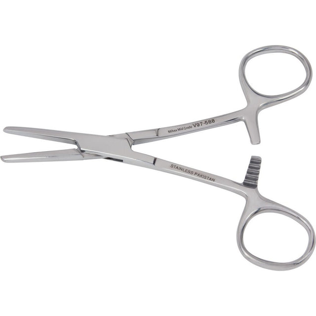 MILTEX VANTAGE English Pattern Tube Occluding Forceps, 4-3/4" (121mm), straight, smooth jaws. MPN: V97-588