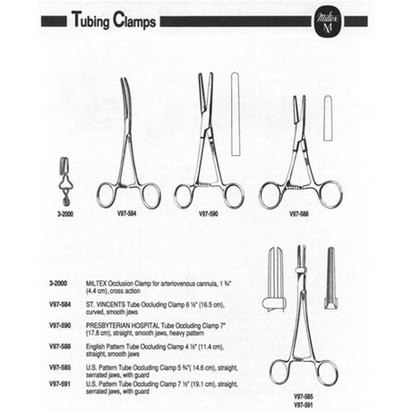 MILTEX VANTAGE PRESBYTERIAN HOSPITAL Tube Occluding Forceps, 7" (179mm), straight, smooth jaws. MPN: V97-590 - Image 2