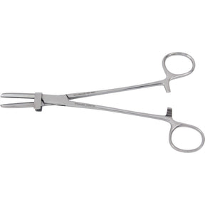 MILTEX VANTAGE US Pattern Tube Occluding Forceps, 7-1/2" (187mm), straight with guard, serrated jaws. MPN: V97-591