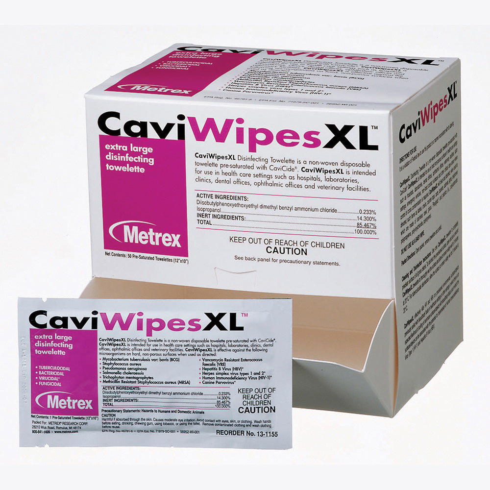 METREX XL CaviWipes Disinfecting Towelettes, Single. MPN: 13-1155