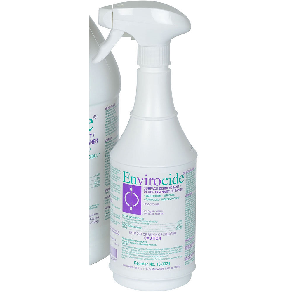 METREX EnviroCide Hospital Surface & Instrument Disinfectant/Cleaner, 24 oz Bottle & Sprayer. MPN: 13-3324