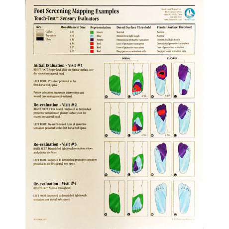 Foot Screening Forms for use with Touch-Test Sensory Evaluators. MPN: NC12749