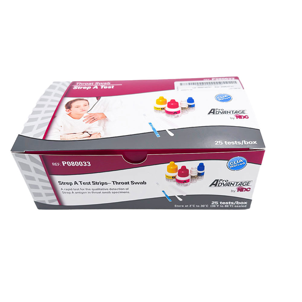 Pro Advantage Strep A Test, Throat Swab, CLIA Waived, 25 tests/bx. MPN: P080033