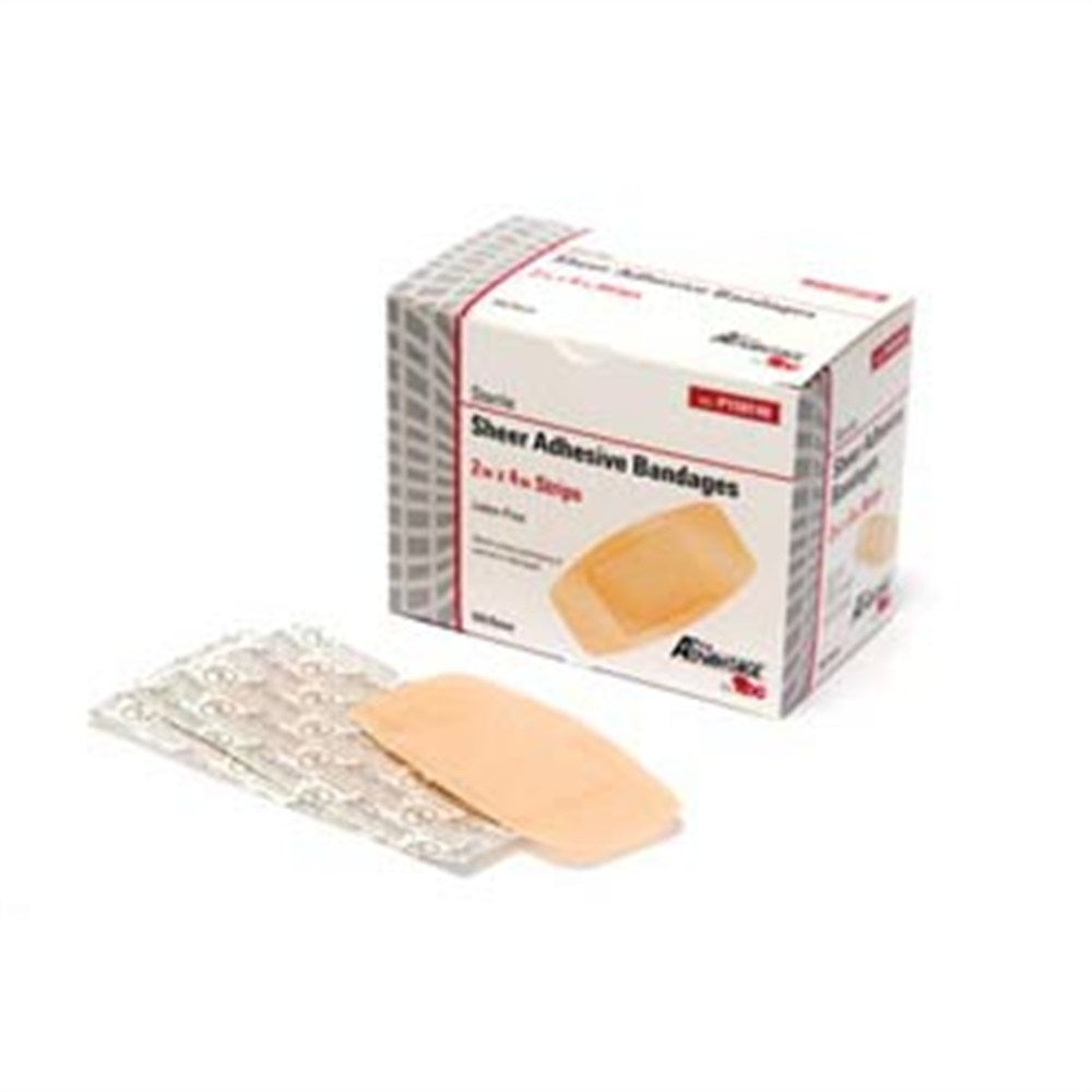 Pro Advantage Sheer Adhesive Bandage, Strips, 2" x 4". MPN: P150140