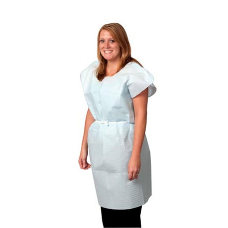 Pro Advantage Exam Gown, Tissue/ Poly/ Tissue, 30" x 42", Blue, Front/ Back Opening. MPN: P750033