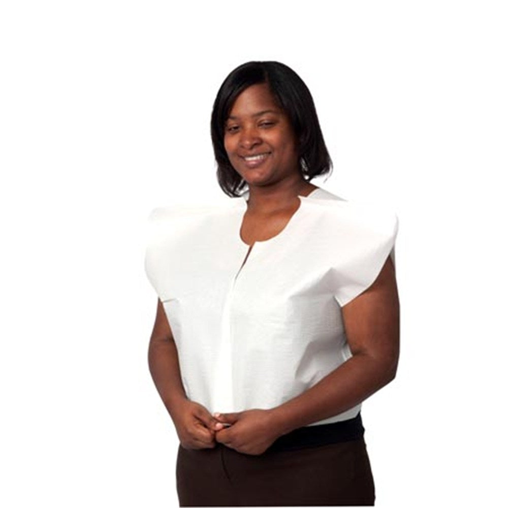 Pro Advantage Exam Cape, 3-Ply Tissue, 30" x 21", White, Front/ Back Opening. MPN: P750303