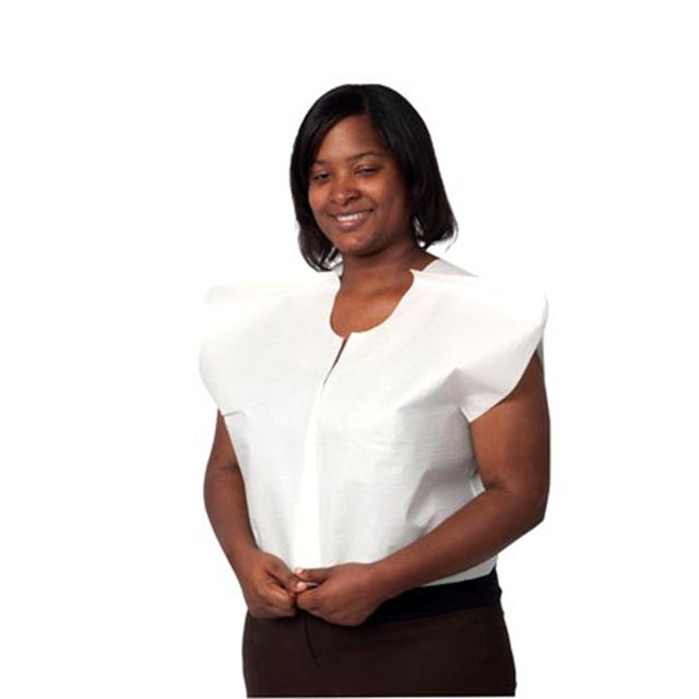 Pro Advantage Exam Cape, 3-Ply Tissue, 30" x 21", White, Front/ Back Opening. MPN: P750303