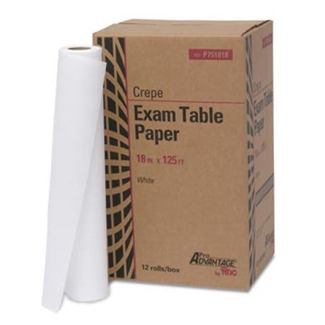 Pro Advantage Exam Table Paper, 18" x 125 ft, White, Crepe. MPN: P751018