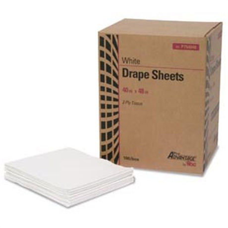Pro Advantage Drape Sheet, 2-Ply, Tissue, 40" x 48", White. MPN: P754048