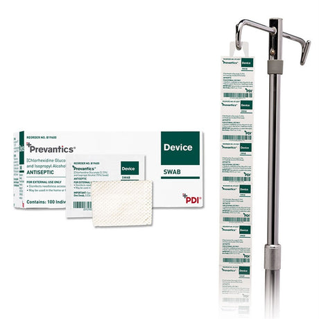 PDI PREVANTICS Device Swab Strips (8 Swabs Per Strip), Skin Antiseptic, 3.125" x 1.125, 160 Strips/bx, 10 bx/cs. MPN: B123ST - Image 2