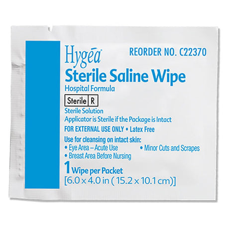 PDI HYGEA Sterile Saline Wipes, 6" x 4", 24 pk/bx, 24 bx/cs. MPN: C22370 - Image 2