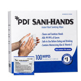 PDI SANI-HANDS Instant Hand Sanitizing Wipes, 5" x 8", 100/bx, 10 bx/cs. MPN: D43600