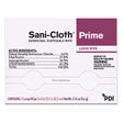 PDI SANI-CLOTH Prime Germicidal Disposable Wipes, Large, 5" x 8", 50/pk, 10 pk/cs. MPN: H06182