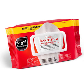 PDI SANI PROFESSIONAL SANI-WIPE No-Rinse Sanitizing Multi-Surface Wipes, 9" x 8", Softpack, 72/pk, 12 pk/cs. MPN: M30472