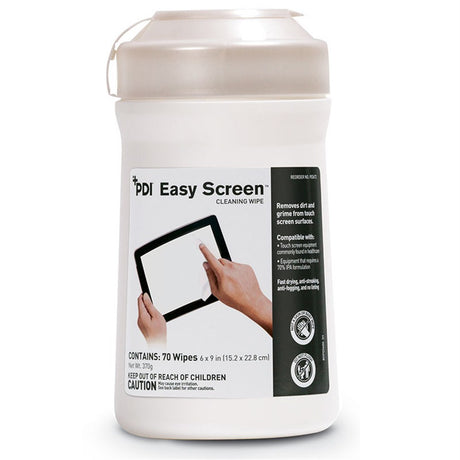 PDI Easy Screen Cleaning Wipes, 6"x9", 70/canister, 12 canisters/cs. MPN: P03672