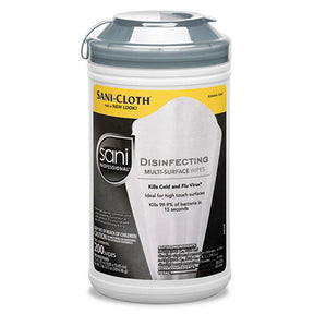PDI SANI PROFESSIONAL Disinfecting Multi-Surface Wipes, 7-1/2" x 5-3/8", White, 200/canister, 6 can/cs. MPN: P22884