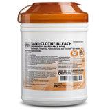 PDI SANI-CLOTH Bleach Germicidal Disposable Wipes, Large, 6" x 10-1/2", 75 wipes/canister, 12 can/cs. MPN: P54072