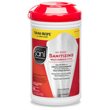 PDI SANI PROFESSIONAL SANI-WIPE No-Rinse Sanitizing Multi-Surface Wipes, 7.75" x 9", 95/canister, 6 can/cs. MPN: P56784