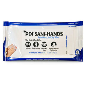 PDI SANI-HANDS Bedside Pack, 8.4" x 5.5", 20/pk, 48 pk/cs. MPN: P71520