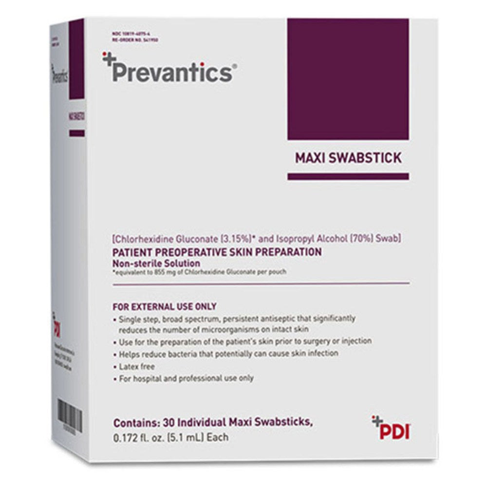 PDI PREVANTICS Maxi Swabstick, 3.25" x 8", 30/bx, 10 bx/cs. MPN: S41950
