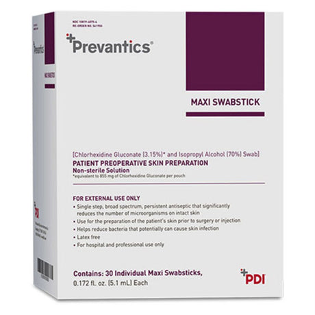 PDI PREVANTICS Maxi Swabstick, 3.25" x 8", 30/bx, 10 bx/cs. MPN: S41950