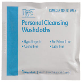 PDI HYGEA Multi-Purpose Washcloths, Individual Packets, 10" x 11.5", 400/cs. MPN: U12095