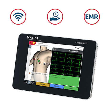 Schiller Cardiovit FT-1 Portable Electrocardiograph (ECG), Touch Screen & Interpretation. MPN: 0A.106000 - Image 3