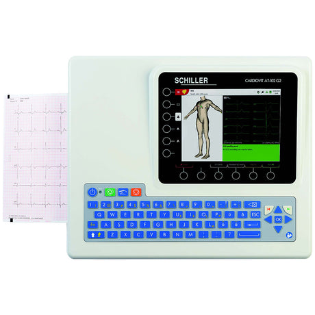 SCHILLER Cardiovit AT-102 G2 Electrocardiograph (ECG), Interpretation, 8" Color LCD. MPN: 0A.108000