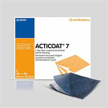 SMITH & NEPHEW ACTICOAT 7 Antimicrobial Barrier Dressing, 6" x 6", 5/bx, 4 bx/cs. MPN: 20241
