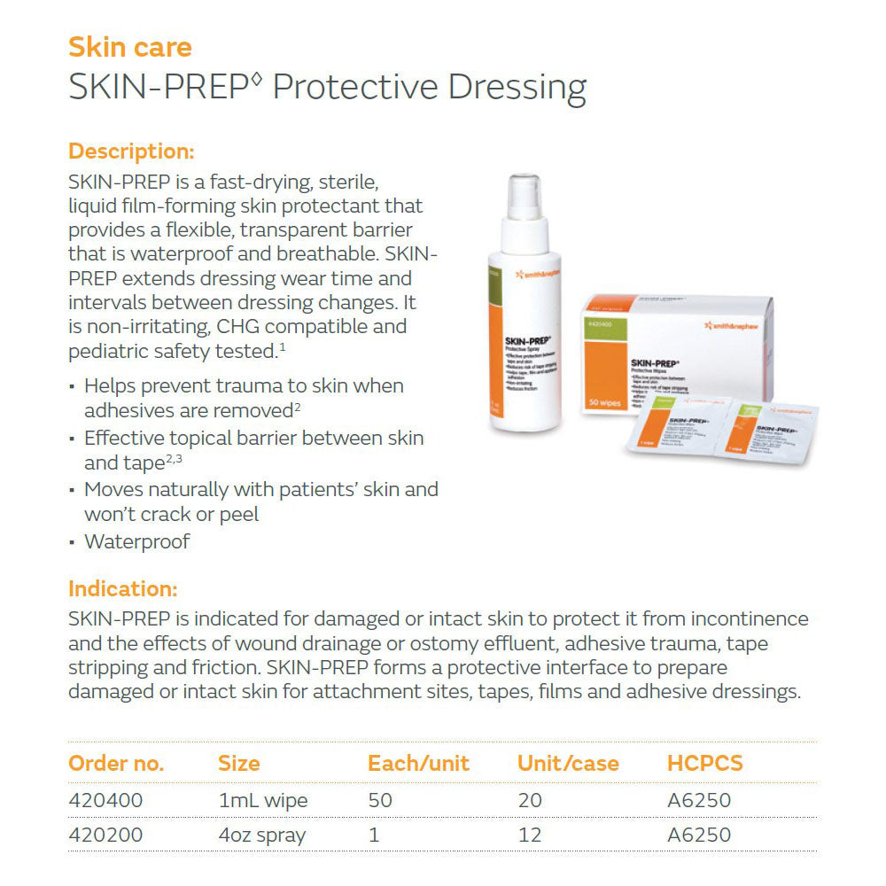 SMITH & NEPHEW SKIN-PREP Protective Dressing, Spray, 4 oz, 12/cs. MPN: 420200 - Image 2
