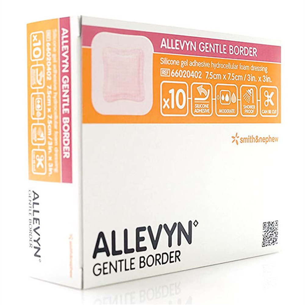 SMITH & NEPHEW ALLEVYN Gentle Border Dressing, 3" x 3", 10/bx, 4 bx/cs. MPN: 66020402 - Image 2