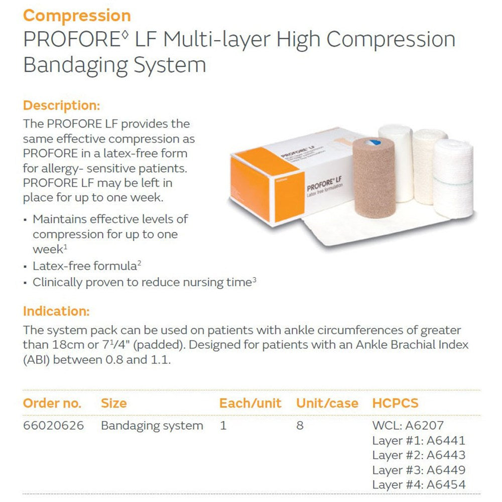 SMITH & NEPHEW PROFORE LF Multi-Layer High Compression Bandaging System, 8/cs. MPN: 66020626 - Image 2
