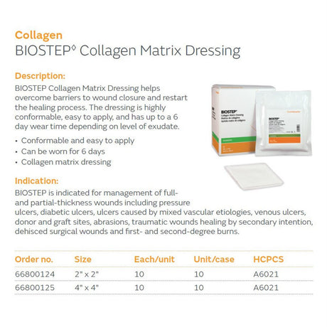 SMITH & NEPHEW BIOSTEP Collagen Matrix Dressing, 4" x 4", 10/bx. MPN: 66800125 - Image 2