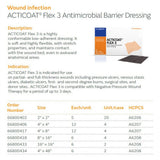 SMITH & NEPHEW ACTICOAT FLEX 3 Antimicrobial Barrier Dressing, 2" x 2", 5/bx. MPN: 66800402 - Image 2