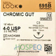 LOOK 4-0 Chromic Gut Dental Suture, 18"/45cm, C3, 13mm 3/8 Circle. MPN: 595B