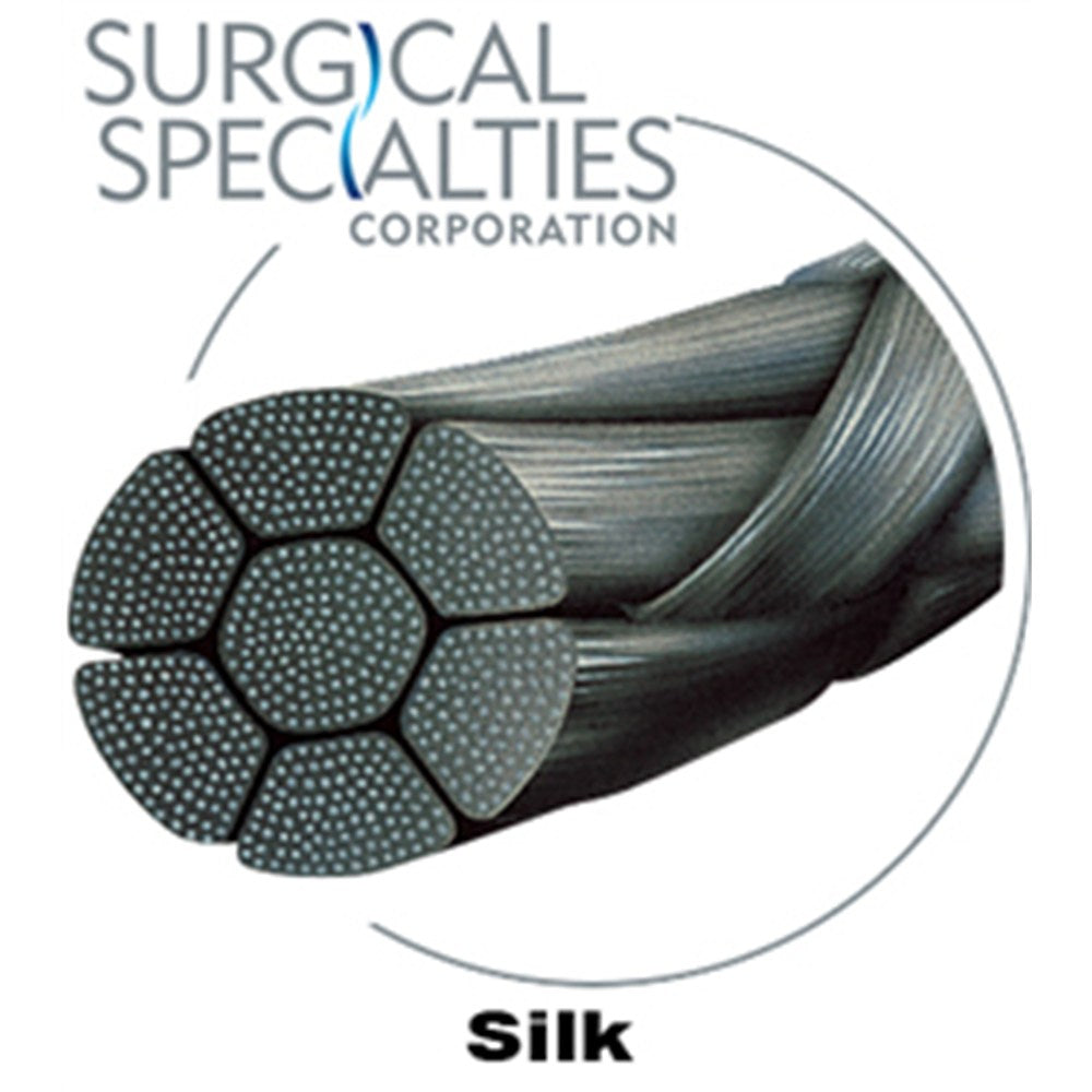 SURGICAL SPECIALTIES Silk Suture, Black Braid, Precision Reverse Cut, 3-0, 18", 19mm, 3/8. MPN: D1679N