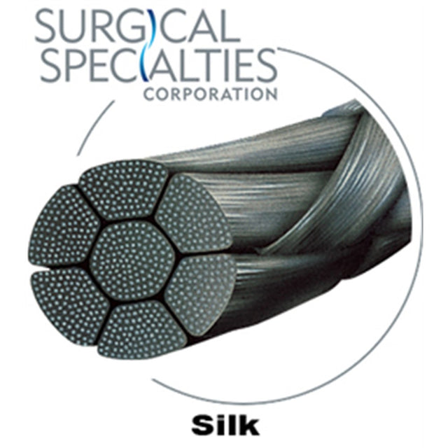 SURGICAL SPECIALTIES Silk Suture, Black Braided, Reverse Cutting, 2-0, 30"/75cm, 30mm, 3/8. MPN: D679N