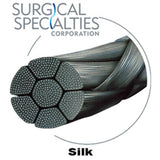SURGICAL SPECIALTIES Silk Suture, Black Braided, Taper Point, 6-0, 18"/45cm, 12mm, 3/8. MPN: D707N