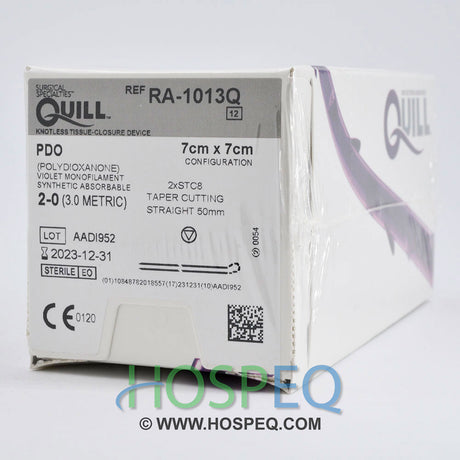 QUILL PDO Suture, Straight Taper Cutting, 2-0, 7cm x 7cm, 50mm. MPN: RA-1013Q