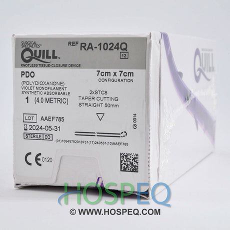 QUILL PDO Suture, Straight Taper Cutting, 1, 7cm x 7cm, 50mm. MPN: RA-1024Q