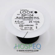 LOOK 4-0 Silk Suture Spool, Black Braid, 25 yd. MPN: SP104