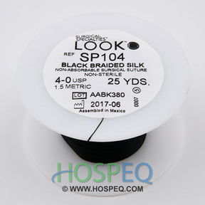 LOOK 4-0 Silk Suture Spool, Black Braid, 25 yd. MPN: SP104