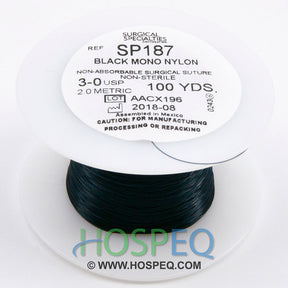 LOOK 3-0 Non-Absorbable Suture Spool, Black Monofilament Nylon, 100 yd. MPN: SP187