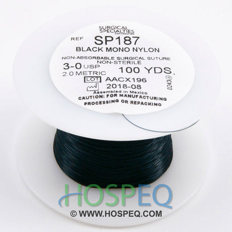 LOOK 3-0 Non-Absorbable Suture Spool, Black Monofilament Nylon, 100 yd. MPN: SP187
