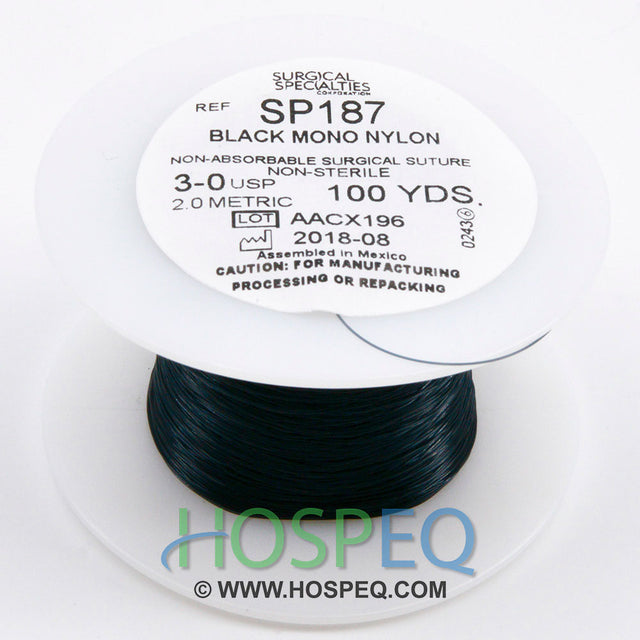 LOOK 3-0 Non-Absorbable Suture Spool, Black Monofilament Nylon, 100 yd. MPN: SP187