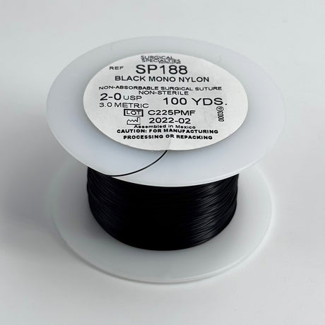 LOOK 2-0 Non-Absorbable Suture Spool, Black Monofilament Nylon, 100 yd. MPN: SP188