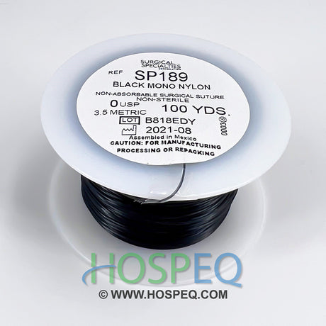 LOOK 0 Non-Absorbable Suture Spool, Black Monofilament Nylon, 100 yd. MPN: SP189